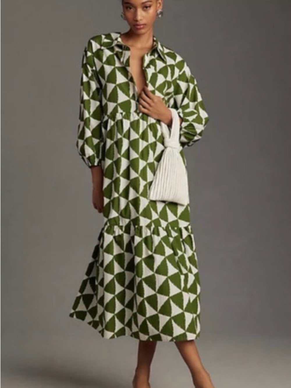 Anthropologie The Bettina by Maeve Geometric Midi Dress